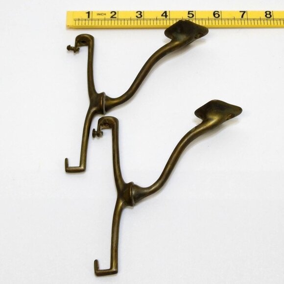 Art Brass Co. San-O-La Brass Bathroom Shelf Support Antique Wall Mount Brackets - Picture 11 of 11